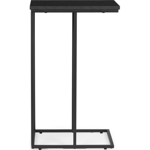 Stolik boczny pod laptopa kawowy w kształcie litery C marmur czarny ModernHome