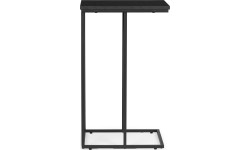 Stolik boczny pod laptopa kawowy w kształcie litery C marmur czarny ModernHome