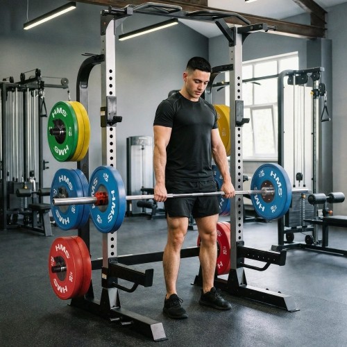 MULTIFUNCTIONAL HALF RACK POWER CAGE KLT5432 SEMI COMMERCIAL HMS