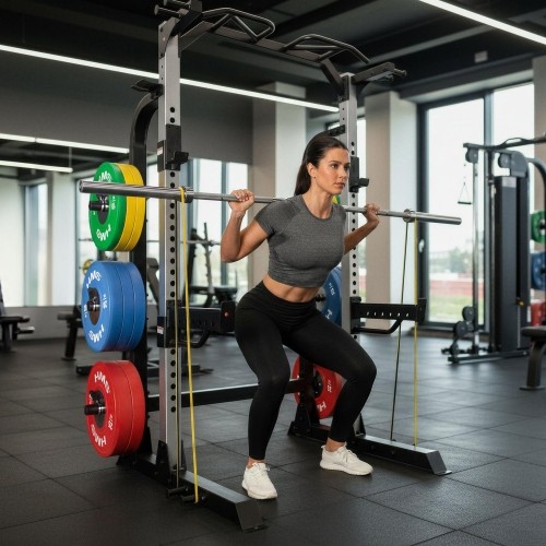 MULTIFUNCTIONAL HALF RACK POWER CAGE KLT5432 SEMI COMMERCIAL HMS