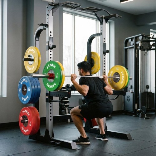 MULTIFUNCTIONAL HALF RACK POWER CAGE KLT5432 SEMI COMMERCIAL HMS