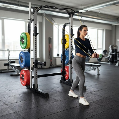 MULTIFUNCTIONAL HALF RACK POWER CAGE KLT5432 SEMI COMMERCIAL HMS