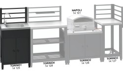 Stół modułowy ze zlewem TORINO 1 do kuchni na zewnątrz 60x47x123cm