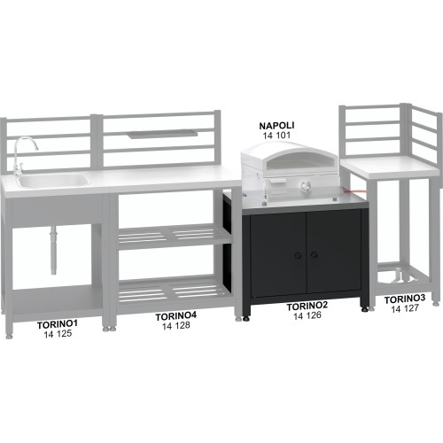 Modułowa szafka grillowa TORINO 2 do kuchni zewnętrznej 80x47x69cm