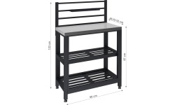 Stół modułowy TORINO 4 do kuchni zewnętrznej 80x47x123cm