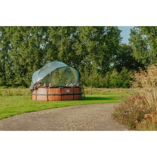 EXIT Black Leather basen ø427x122cm z pompą filtrem piaskowym i kopułą - czarny