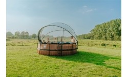 EXIT Black Leather basen ø427x122cm z pompą filtrem piaskowym i kopułą - czarny