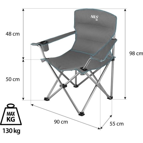 NC3079 SZARO-ZIELONE KRZESŁO KEMPINGOWE NILS CAMP