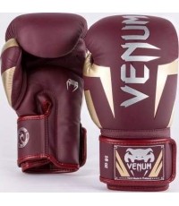 Rękawice bokserskie Venum Elite - bordowe/złote