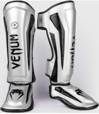 Venum Elite Standup Shinguards - Silver/Black