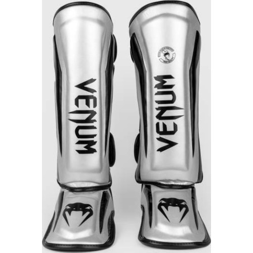 Venum Elite Standup Shinguards - Silver/Black