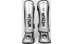Venum Elite Standup Shinguards - Silver/Black