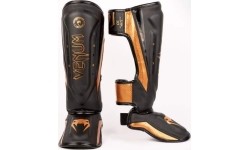 Ochraniacze Venum Elite Evo - czarne/brązowe