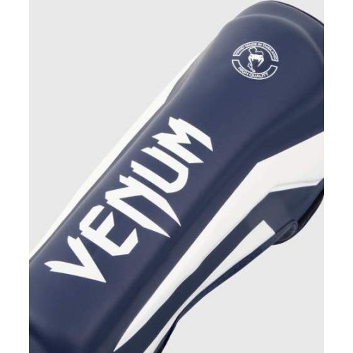 Venum Elite Standup Leg Guards - White/Navy Blue