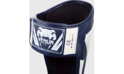 Venum Elite Standup Leg Guards - White/Navy Blue