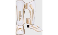 Venum Elite Standup Leg Guards - White/Gold