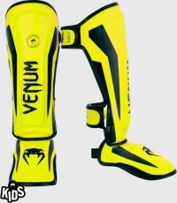 Ochraniacze goleni Venum Elite Kids - Exclusive - Neo Yellow