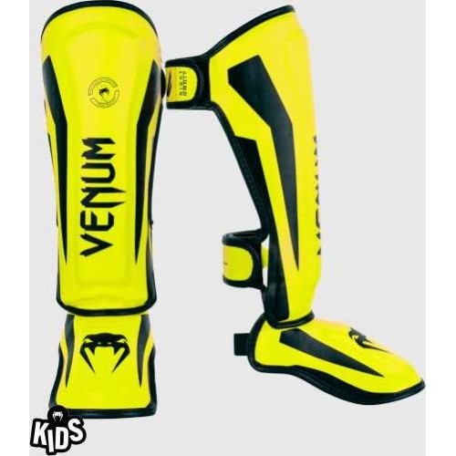 Ochraniacze goleni Venum Elite Kids - Exclusive - Neo Yellow