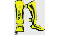 Ochraniacze goleni Venum Elite Kids - Exclusive - Neo Yellow