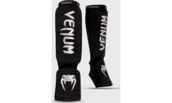 Nagolenniki Venum Kontact - czarny/srebrny