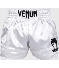 Venum Classic Muay Thai Shorts - White/Black