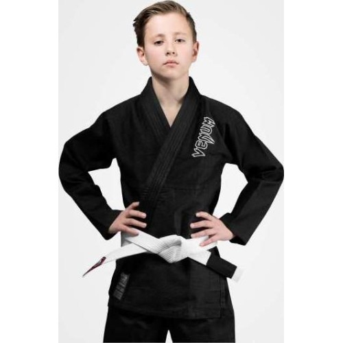 Venum Contender Kids BJJ Gi (bezpłatny biały pas w zestawie) - czarny