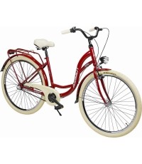 Dviratis AZIMUT Vintage 28" 3-biegowa 2023 bordowo-kremowa błyszcząca
