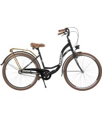 Dviratis AZIMUT Vintage 28" 3-biegowa 2023 czarny-kremowy mat