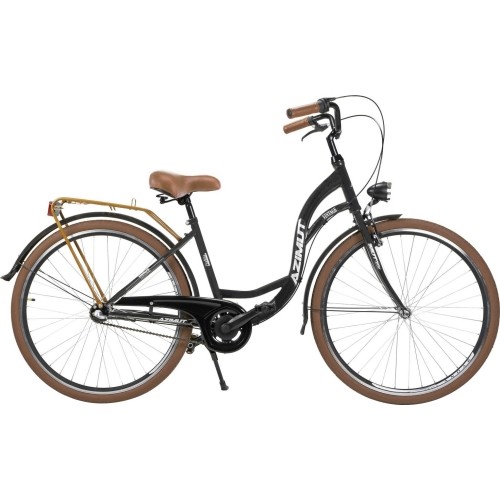 Dviratis AZIMUT Vintage 28" 3-biegowa 2023 czarny-kremowy mat