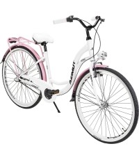 Dviratis AZIMUT Vintage 28" 3-biegowy 2023 biało-różowy błyszczący
