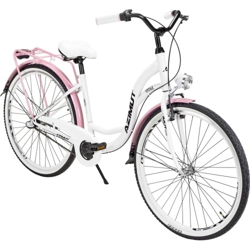 Dviratis AZIMUT Vintage 28" 3-biegowy 2023 biało-różowy błyszczący