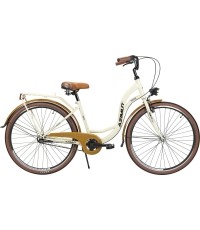 Dviratis AZIMUT Vintage 28" 3-biegowa 2023 kremowo-brązowa półmatowa