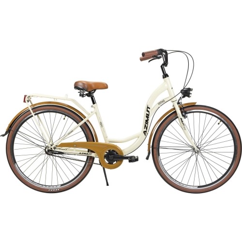 Dviratis AZIMUT Vintage 28" 3-biegowa 2023 kremowo-brązowa półmatowa