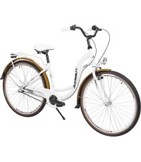 Dviratis AZIMUT Vintage 28" 3-biegowa 2023 biało-kremowy mat