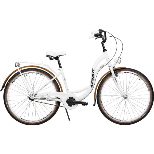 Dviratis AZIMUT Vintage 28" 3-biegowa 2023 biało-kremowy mat