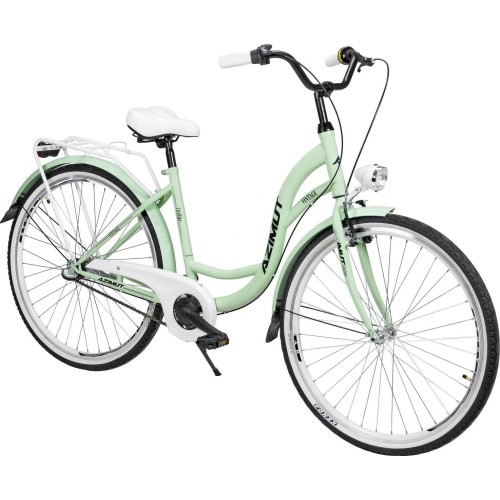 Dviratis AZIMUT Vintage 28" 3-biegowa 2023 miętowo-biały mat