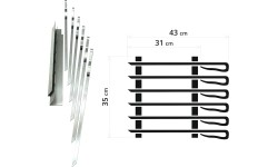 Zestaw do grillowania dużych szaszłyków, 43 cm, 6 szt.