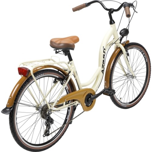 Dviratis AZIMUT Vintage TX-7 26" 2023 kremowo-brązowy błyszczący