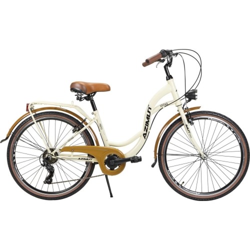Dviratis AZIMUT Vintage TX-7 26" 2023 kremowo-brązowy błyszczący