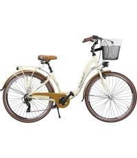 Dviratis AZIMUT Sarema 28" ALU TX-7 2023 kremowy półmatowy