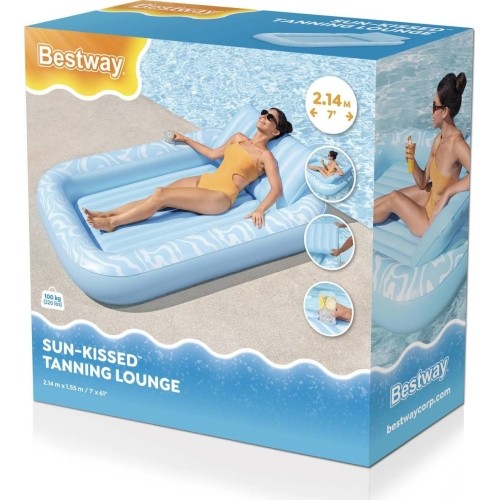 Dmuchany materac do pływania Sun Kiss BESTWAY z oparciem