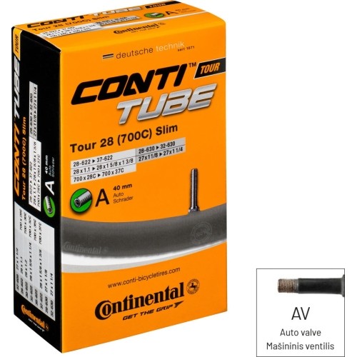 Dętka Continental Tour 28 Slim 700 x 28/37C (28/37 - 622), AV 40 mm