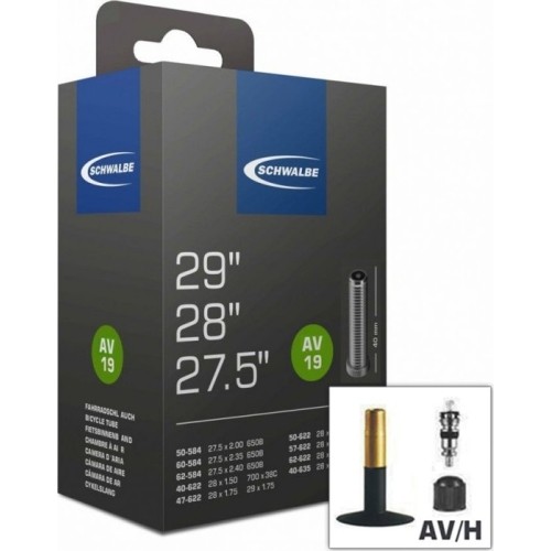 Dętka Schwalbe AV19 27.5x2.00 / 29x2.40 (50/60-584 40/62-622/635) AV 40mm (w pudełku)
