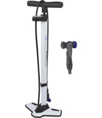 Pastatoma pompa FORCE Extra Big su manometru 5,5bar (plieninė, balta)