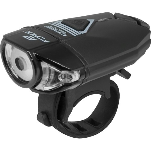 Lampka przednia FORCE CASS 300LM, USB (czarna)