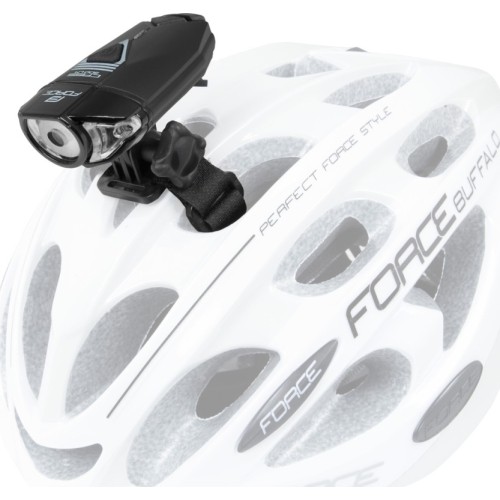 Lampka przednia FORCE CASS 300LM, USB (czarna)