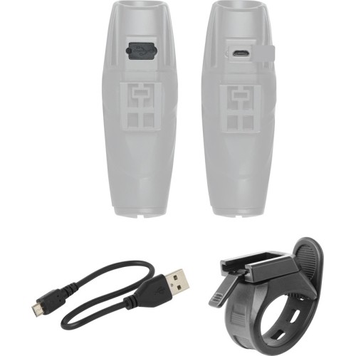 Lampka przednia FORCE Shark 700 USB (czarna)