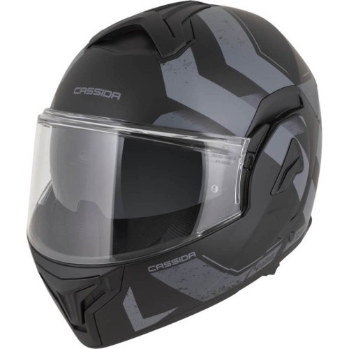 Kask motocyklowy z podnoszoną szybką Cassida MultiFlip Korp P/J - černá matná/tmavě šedá/šedá