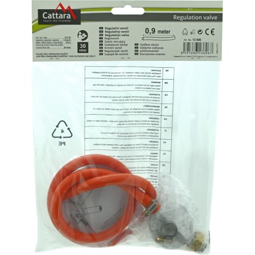 Reduktor ciśnienia gazu 30mbar EN16129 - Zestaw węży 0,9m