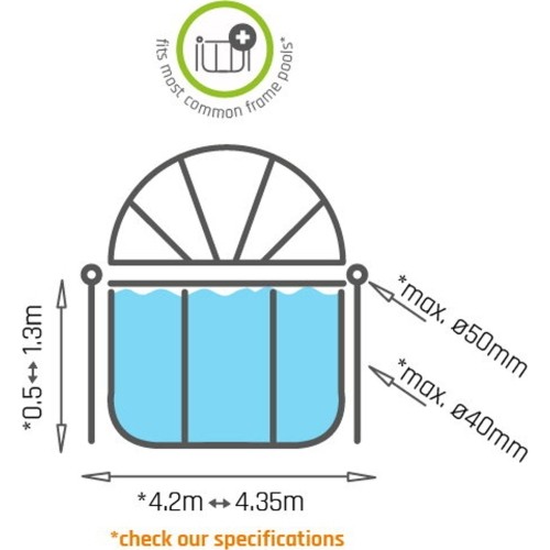 Zadaszenie basenu EXIT ECO ø427cm – uniwersalne